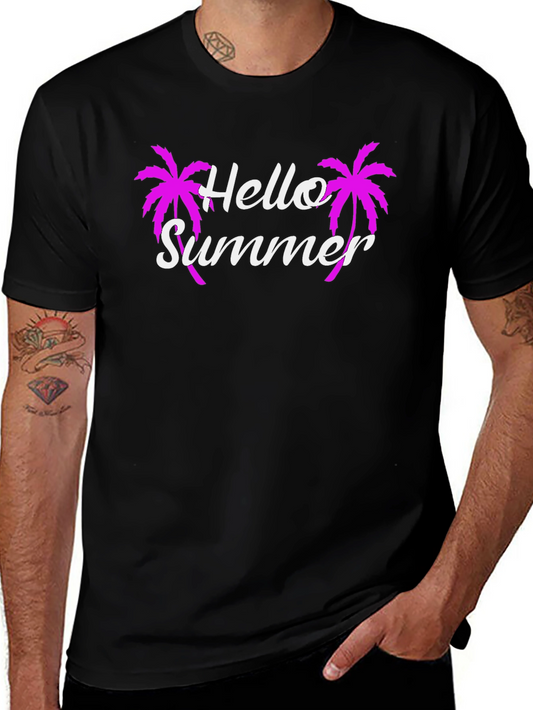 Hello Summer Palm Tree Graphic Tee