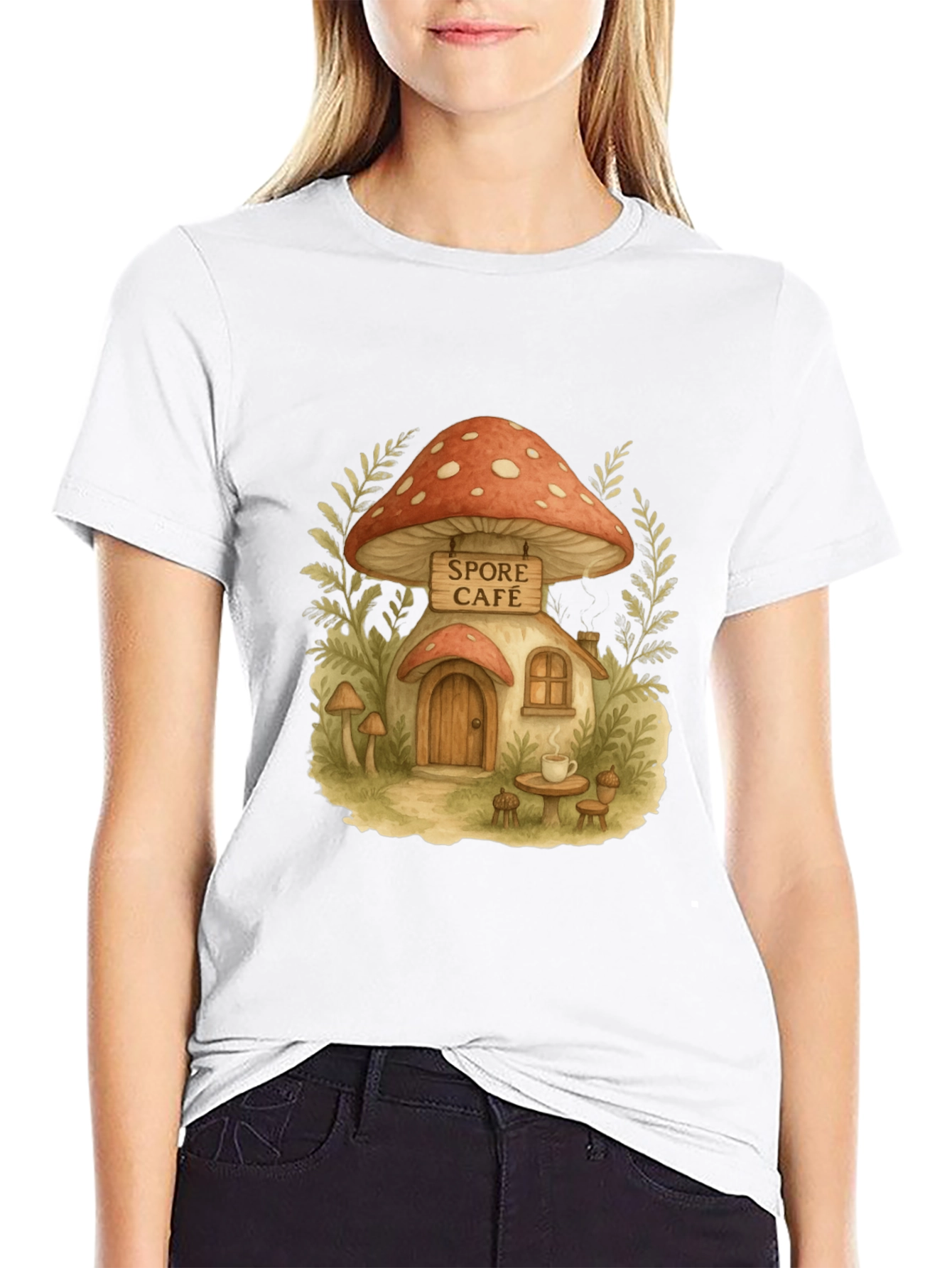 Spore Cafe Mushroom House Graphic Tee