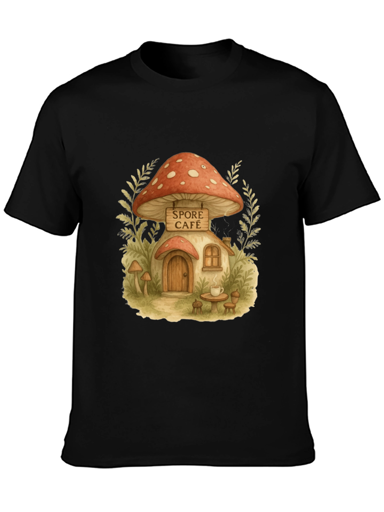 Spore Cafe Mushroom House Graphic Tee