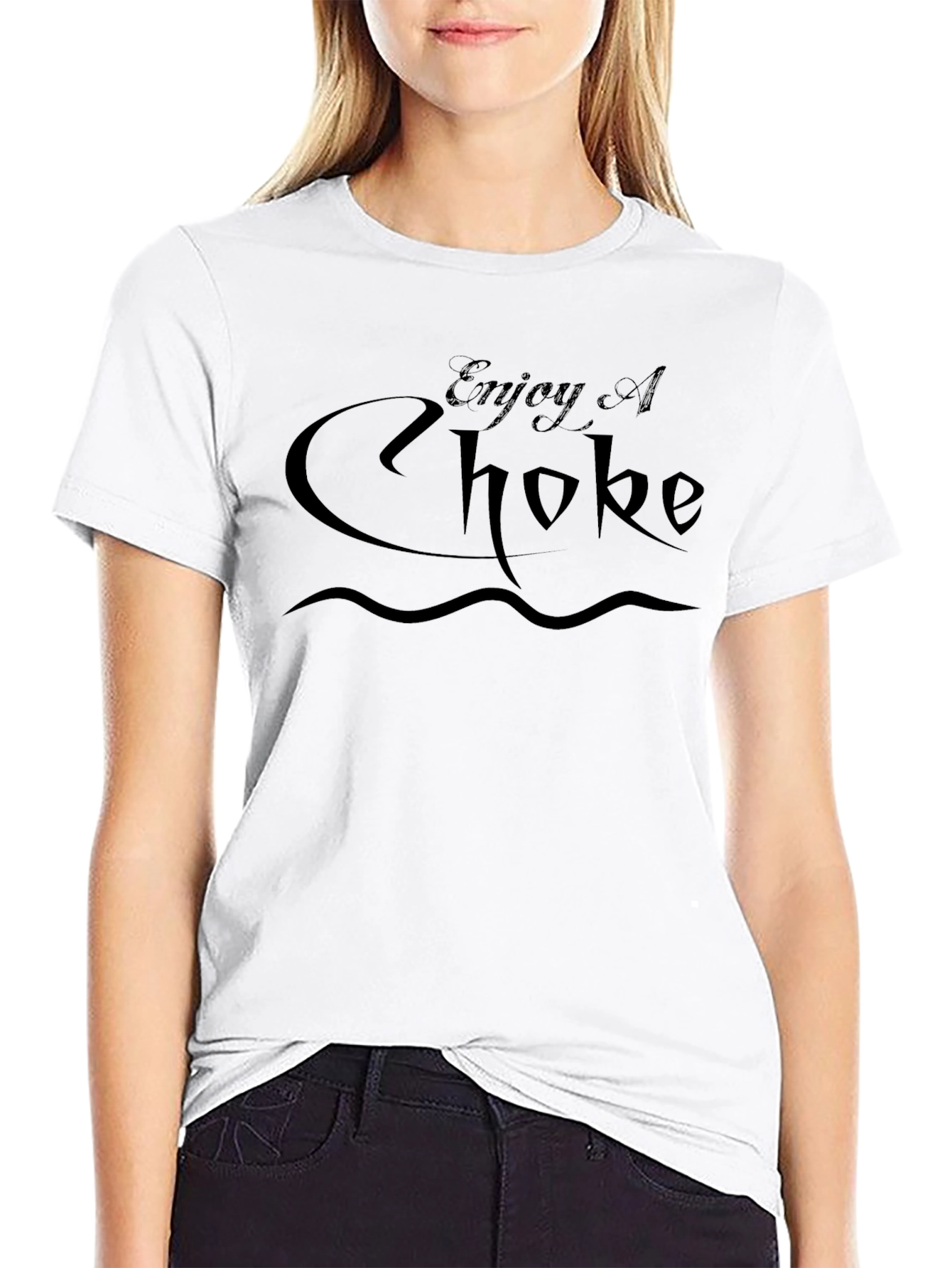 Enjoy A Choke Black Graphic Tee