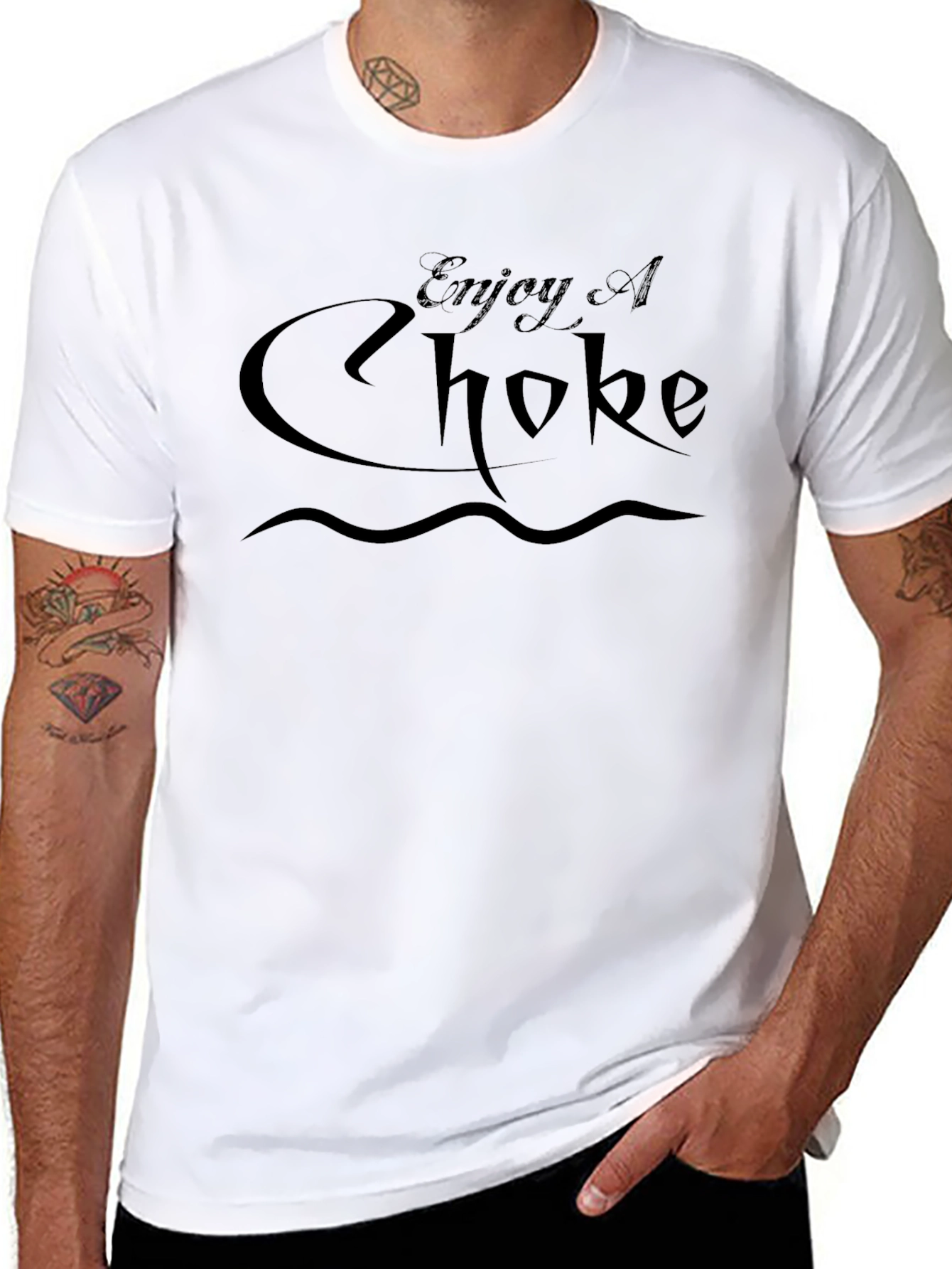 Enjoy A Choke Black Graphic Tee