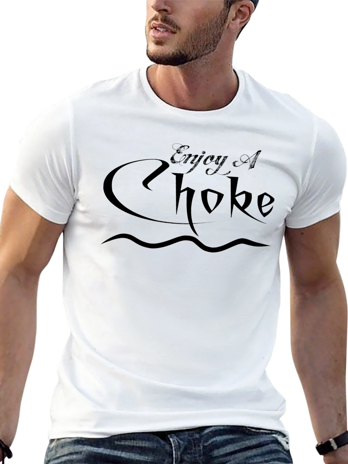 Enjoy A Choke Black Graphic Tee