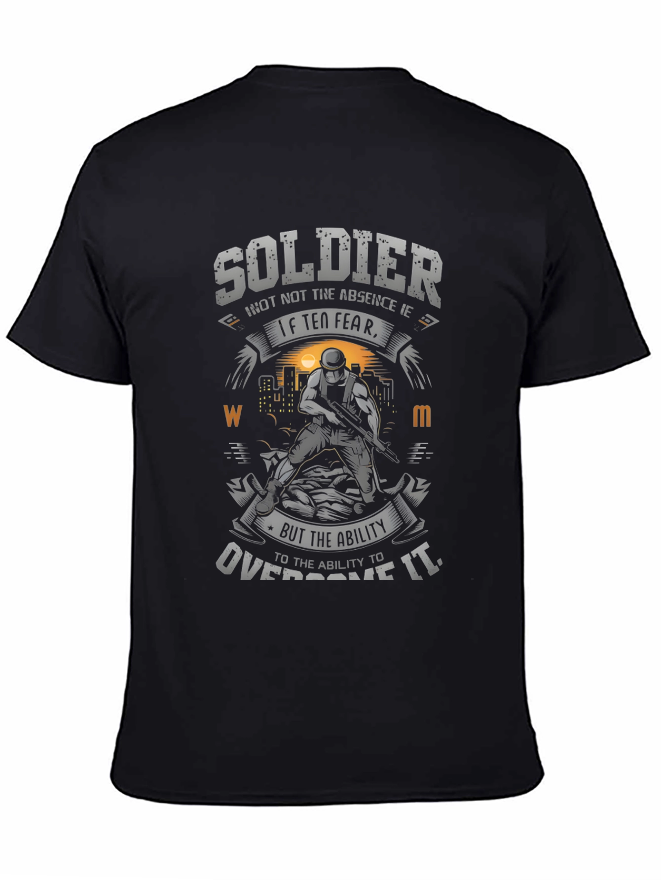 Soldier Graphic Print T-Shirt - Fear Overcome