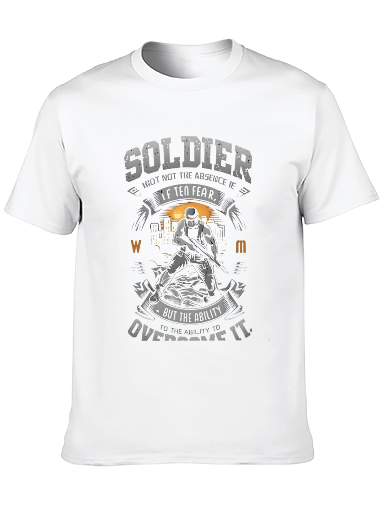 Soldier Graphic Print T-Shirt - Fear Overcome