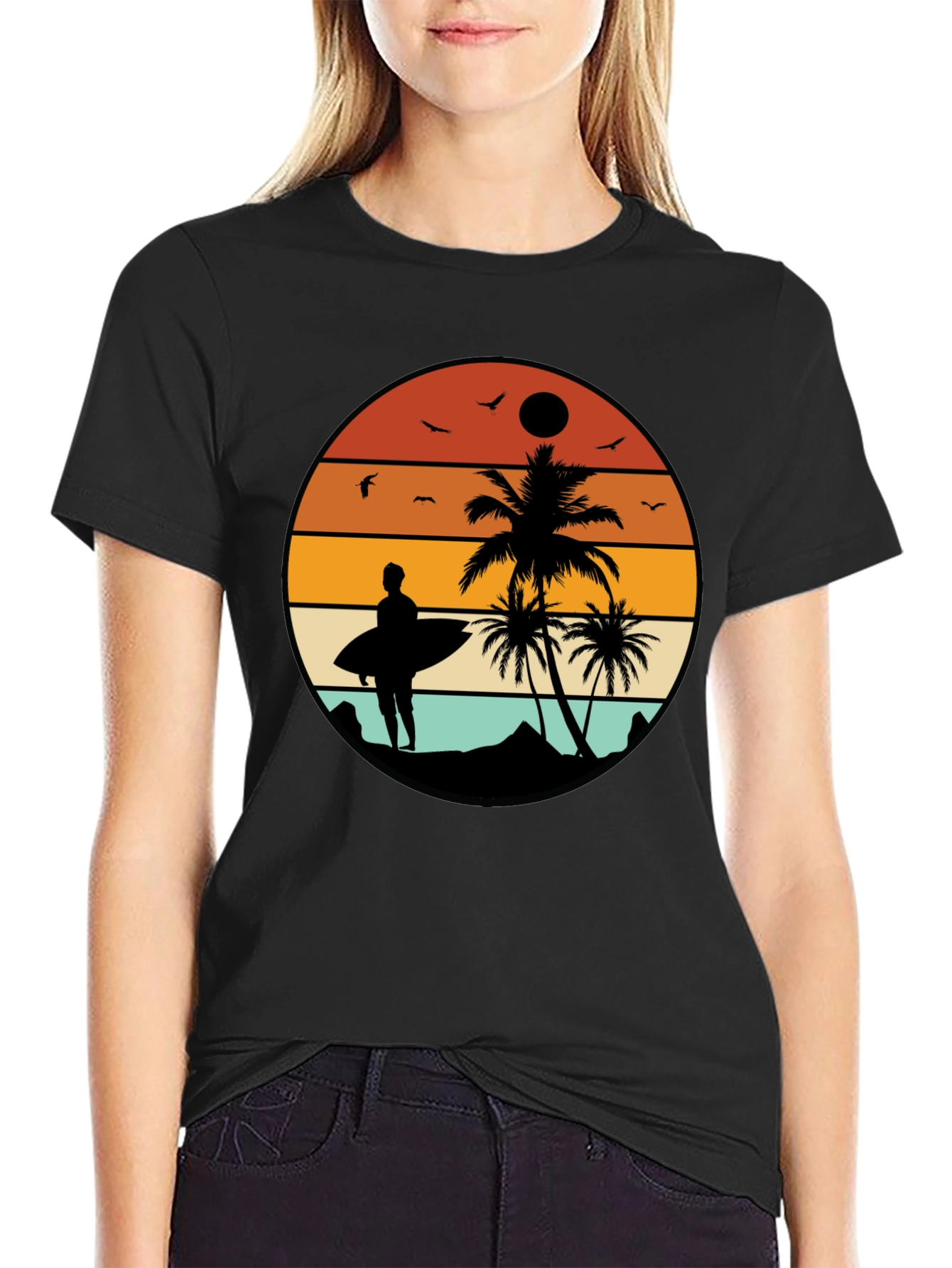 Retro Sunset Surfer T-Shirt