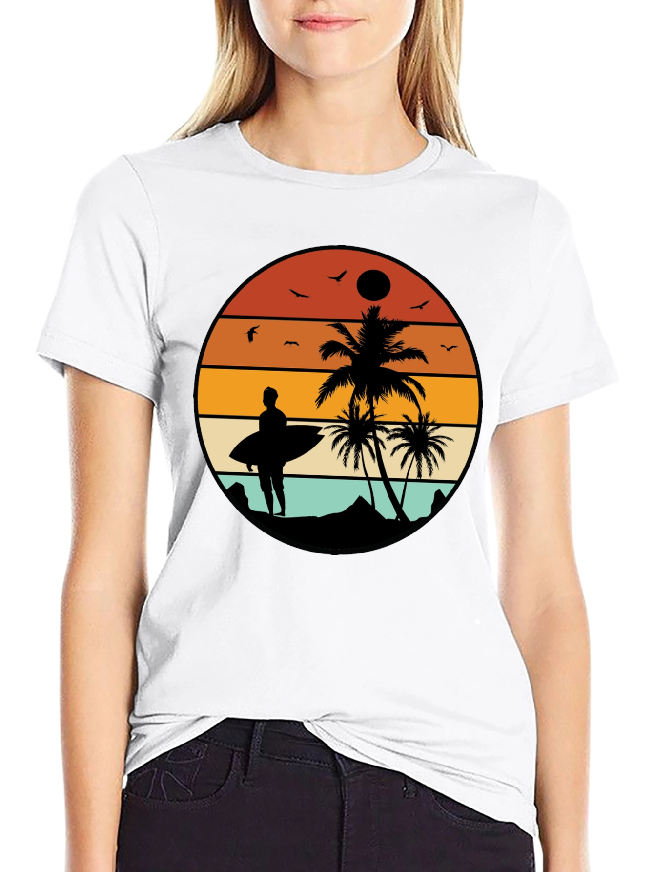 Retro Sunset Surfer T-Shirt