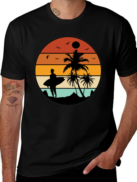 Retro Sunset Surfer T-Shirt