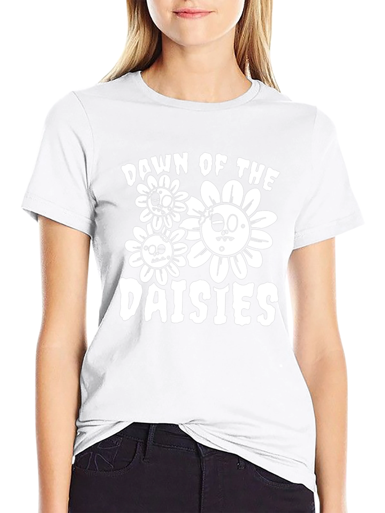 Dawn of the Daisies Graphic Tee - Black