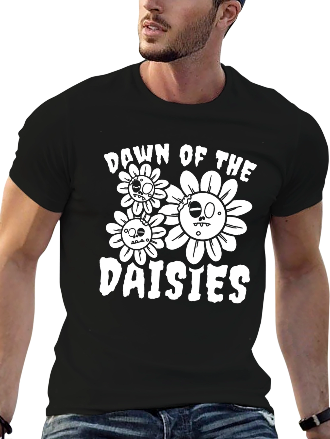 Dawn of the Daisies Graphic Tee - Black