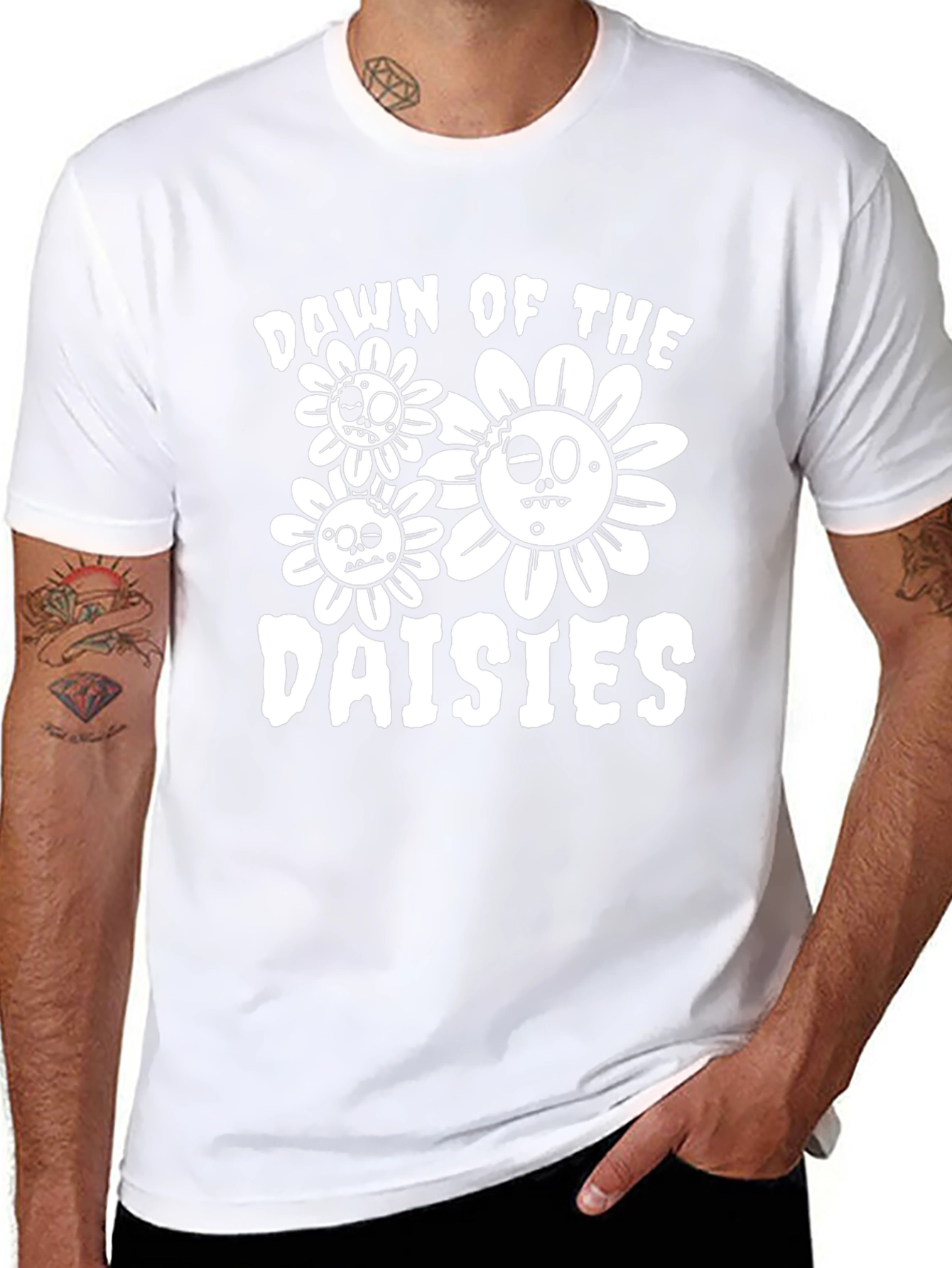 Dawn of the Daisies Graphic Tee - Black