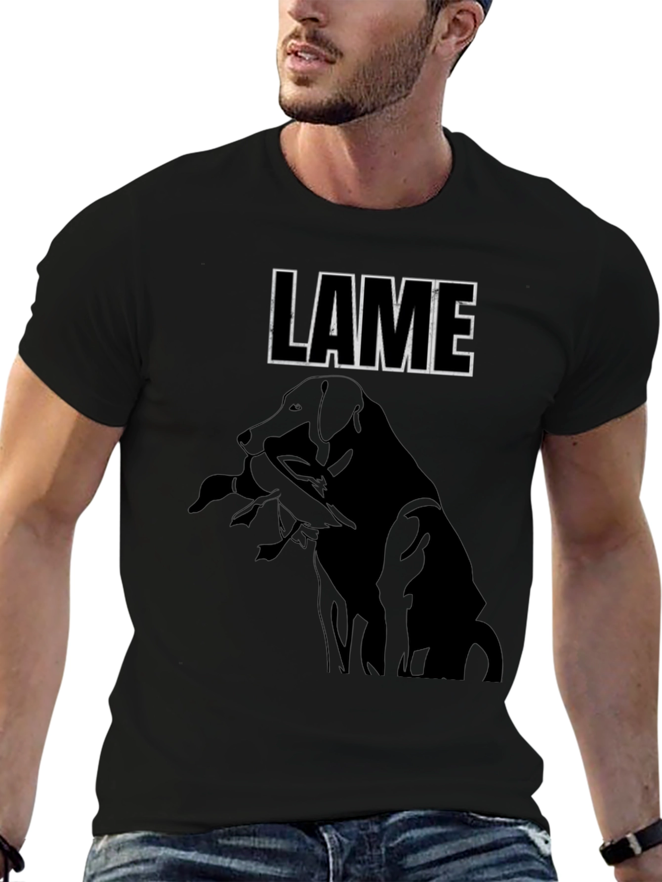 LAME Dog Graphic Black T-Shirt