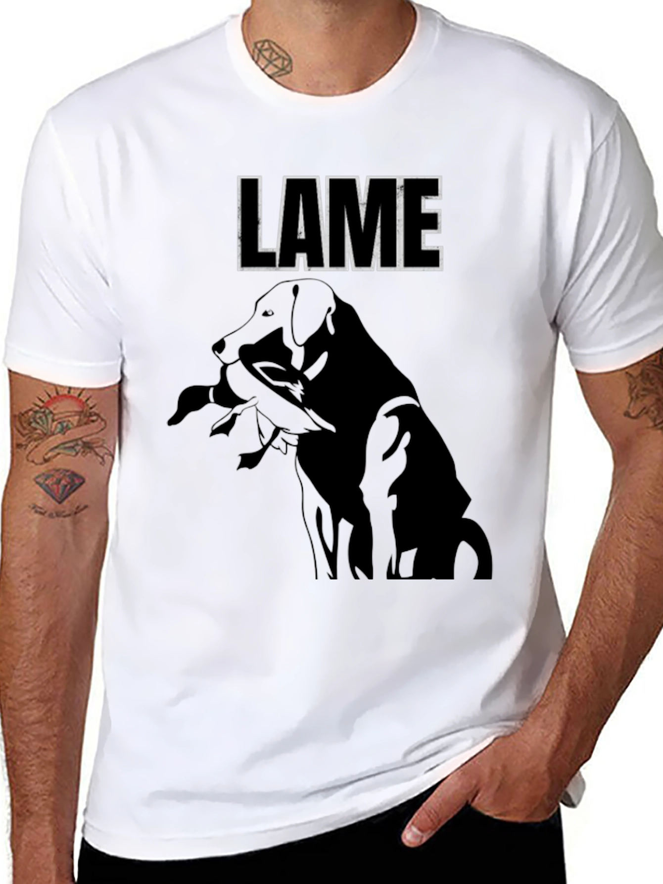 LAME Dog Graphic Black T-Shirt