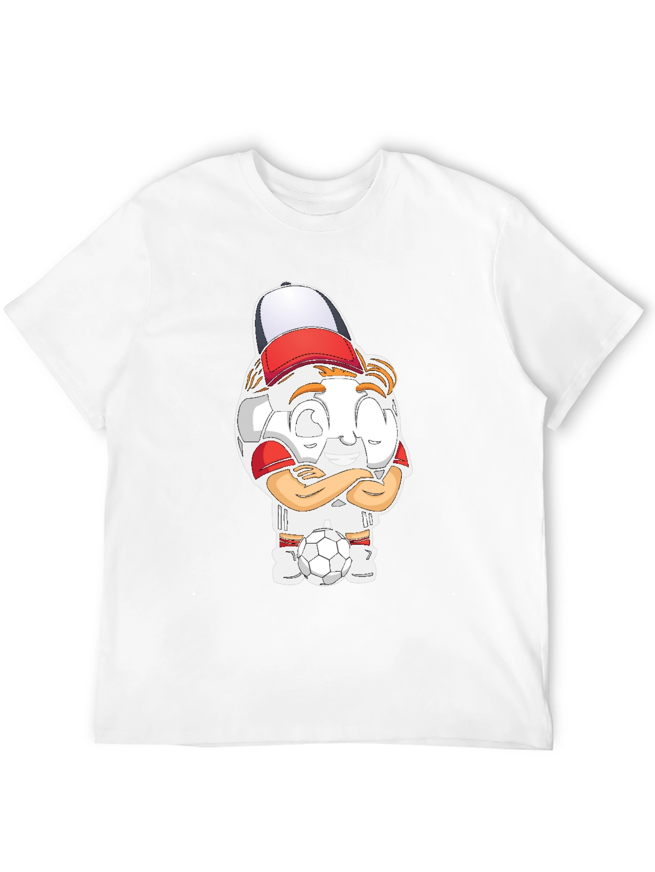 Soccer Cartoon Black T-Shirt