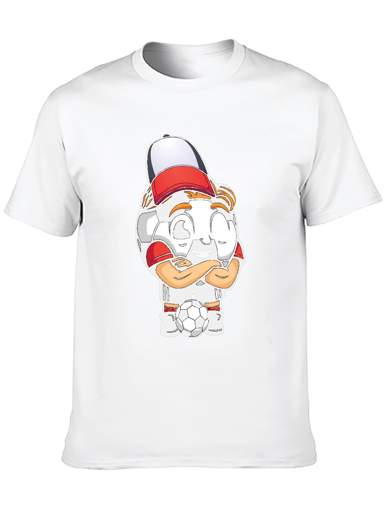 Soccer Cartoon Black T-Shirt