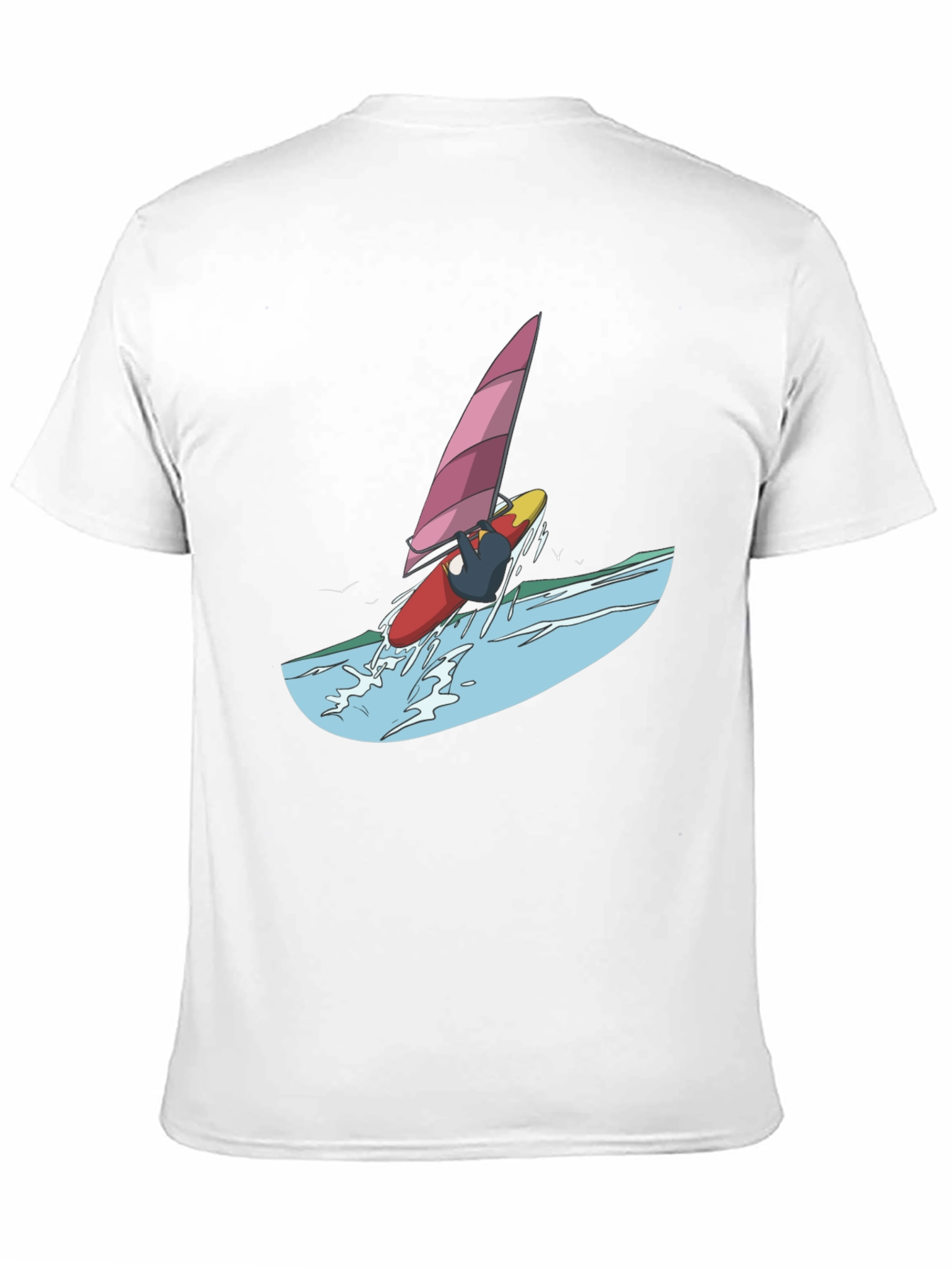 Windsurfer Graphic Tee - Black Cotton T-Shirt