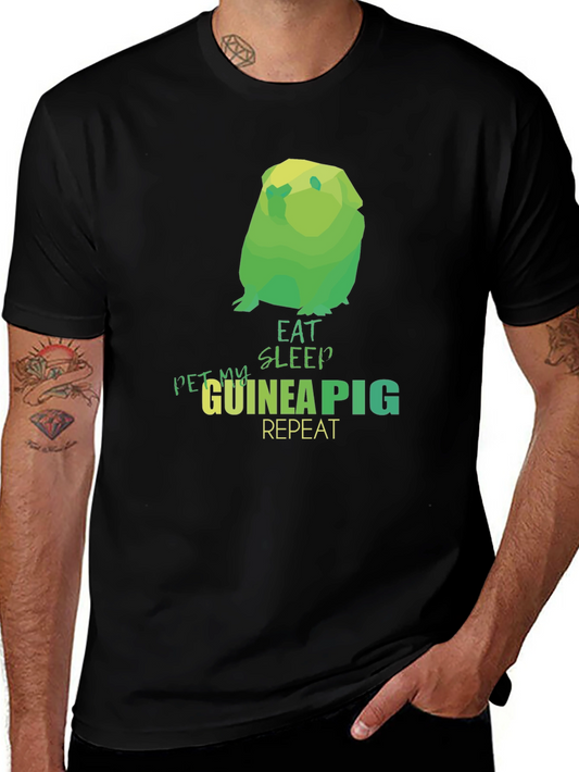Eat Sleep Guinea Pig Repeat Black T-Shirt