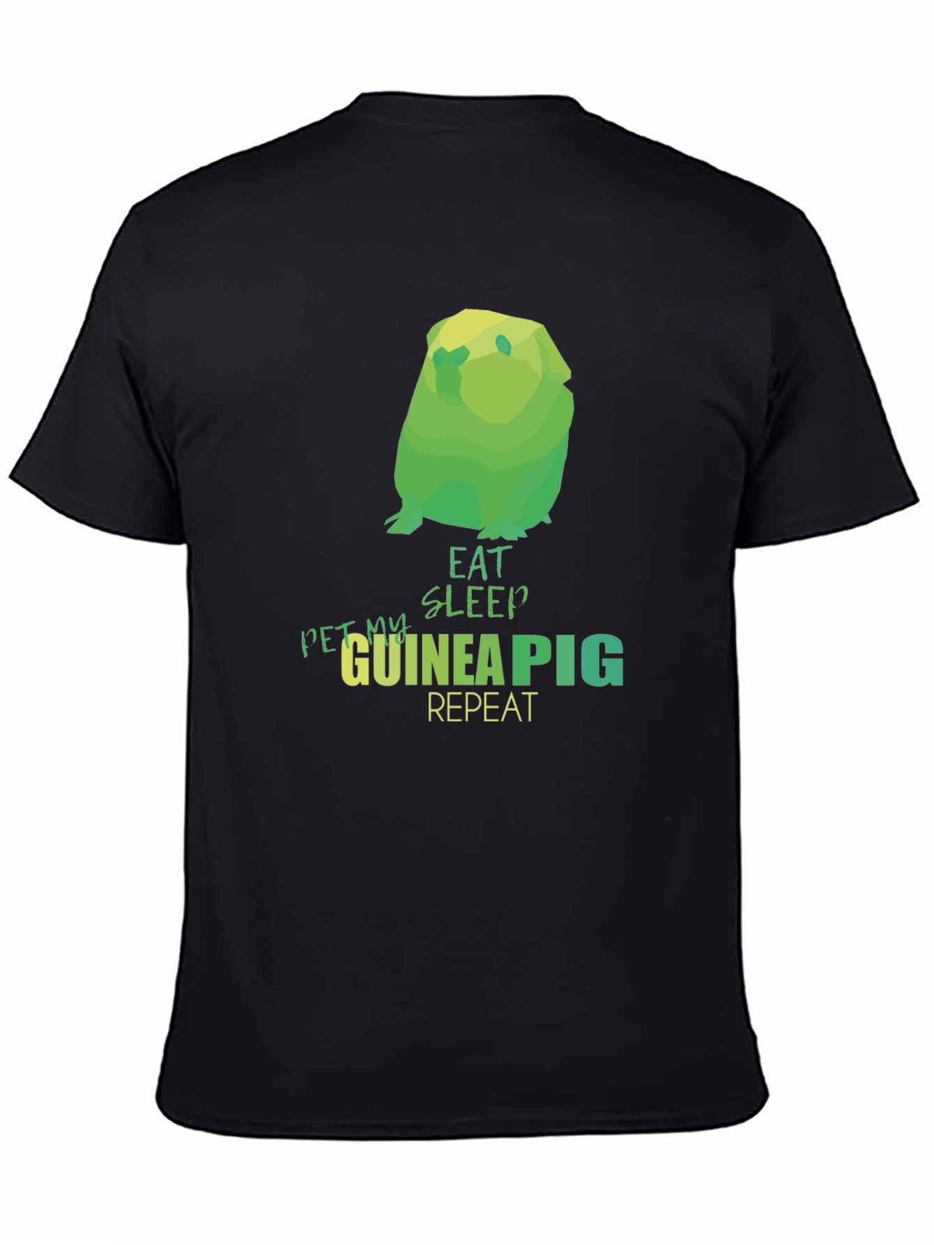 Eat Sleep Guinea Pig Repeat Black T-Shirt