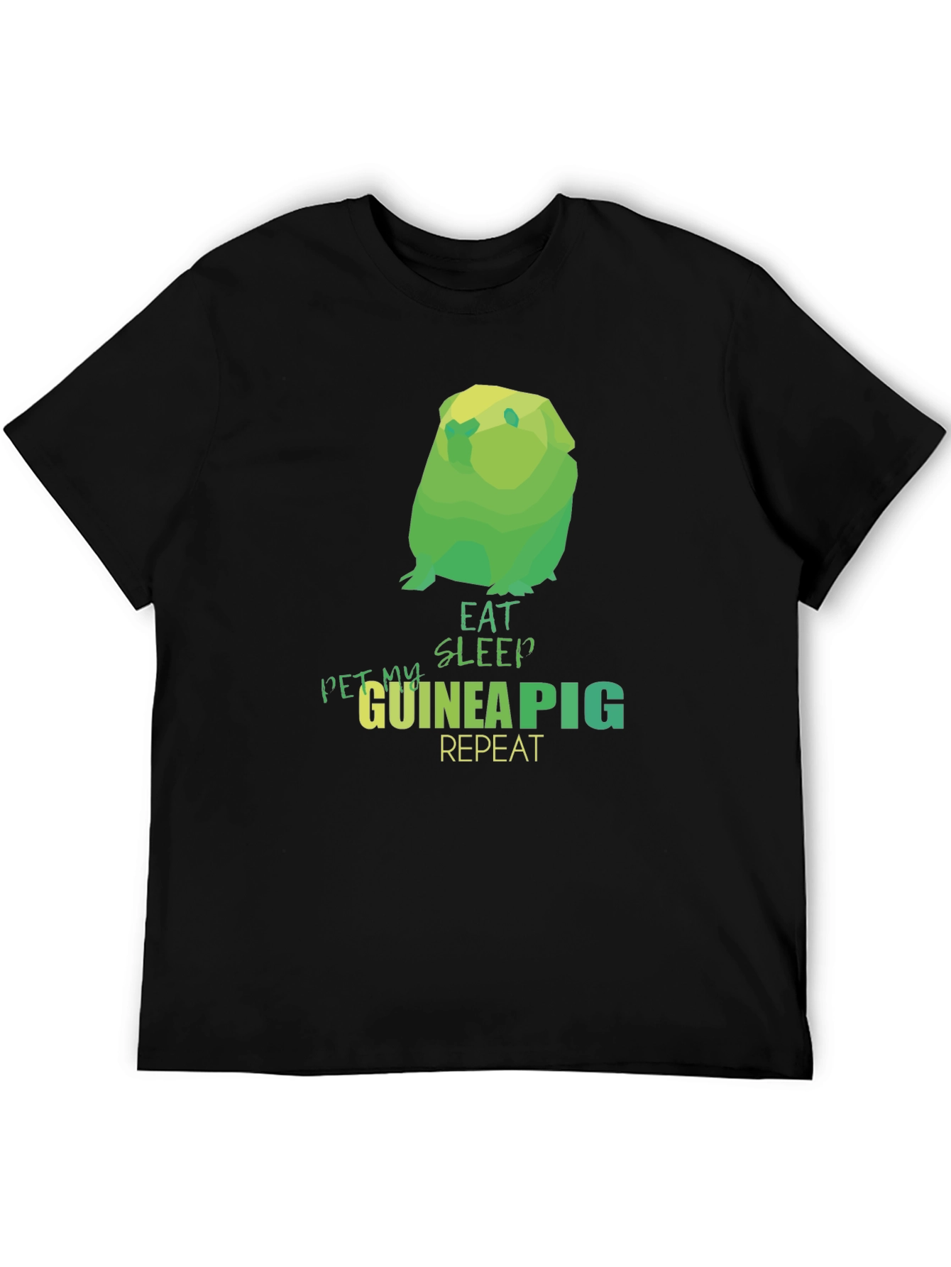 Eat Sleep Guinea Pig Repeat Black T-Shirt