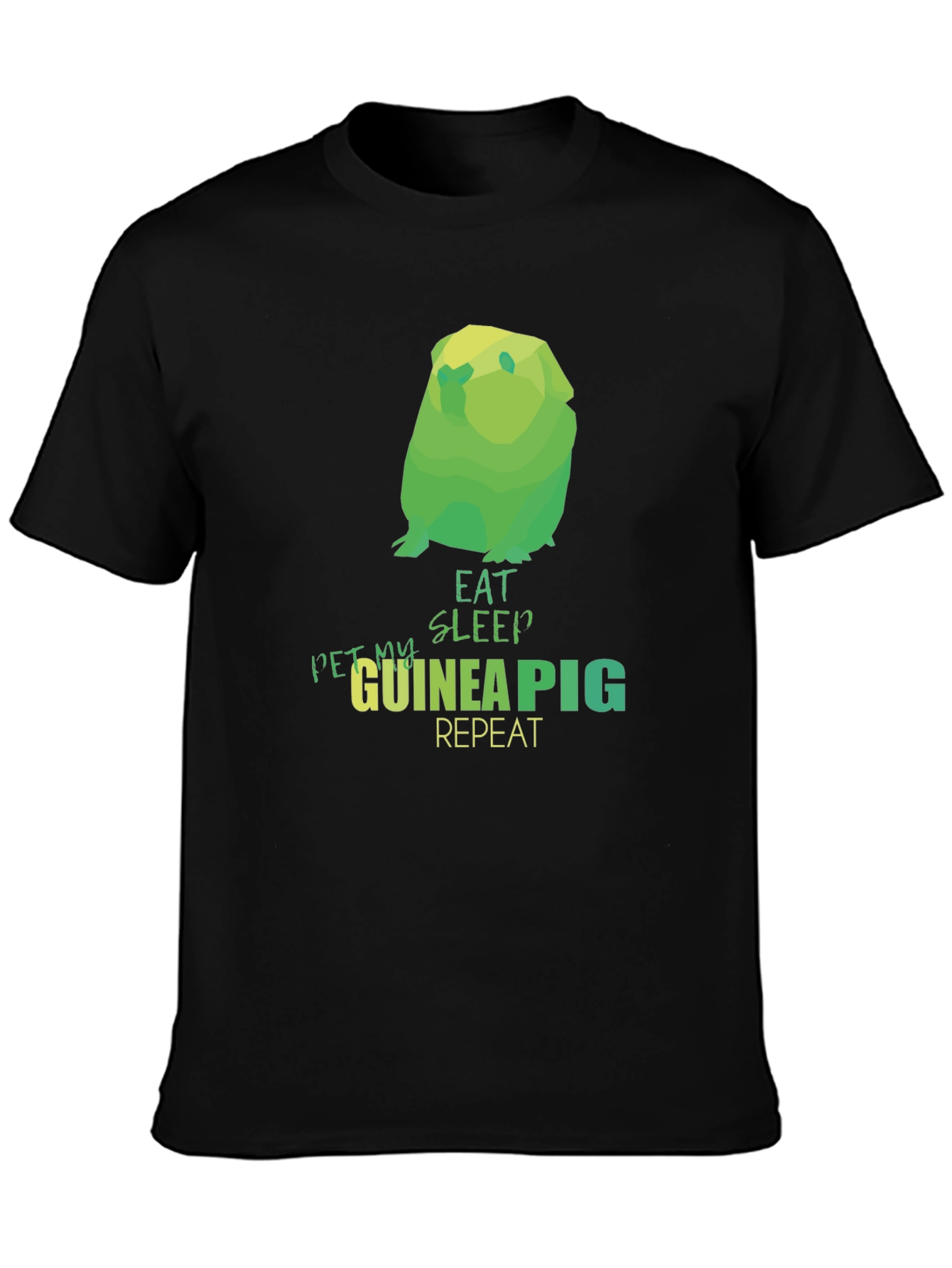 Eat Sleep Guinea Pig Repeat Black T-Shirt