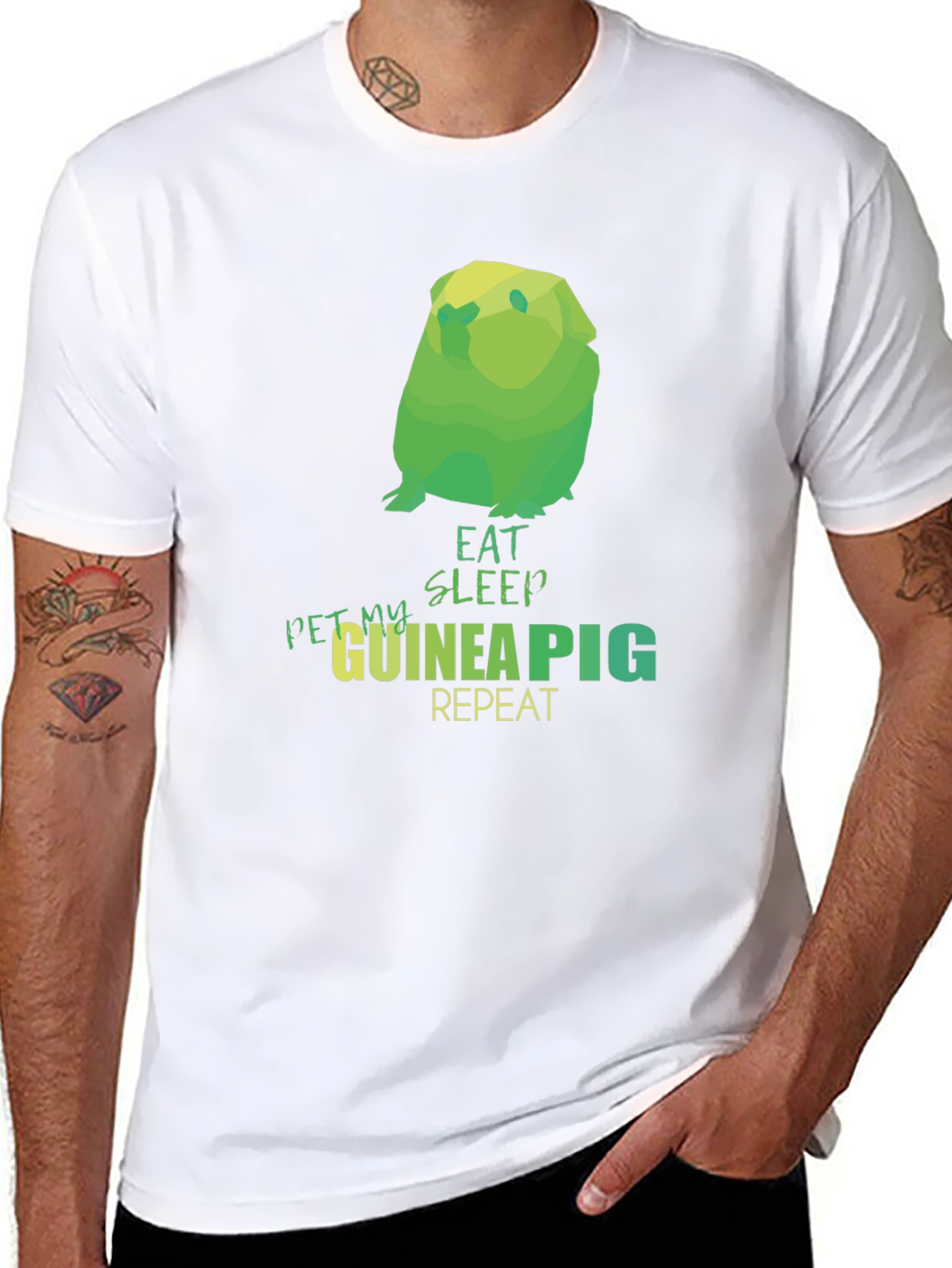 Eat Sleep Guinea Pig Repeat Black T-Shirt