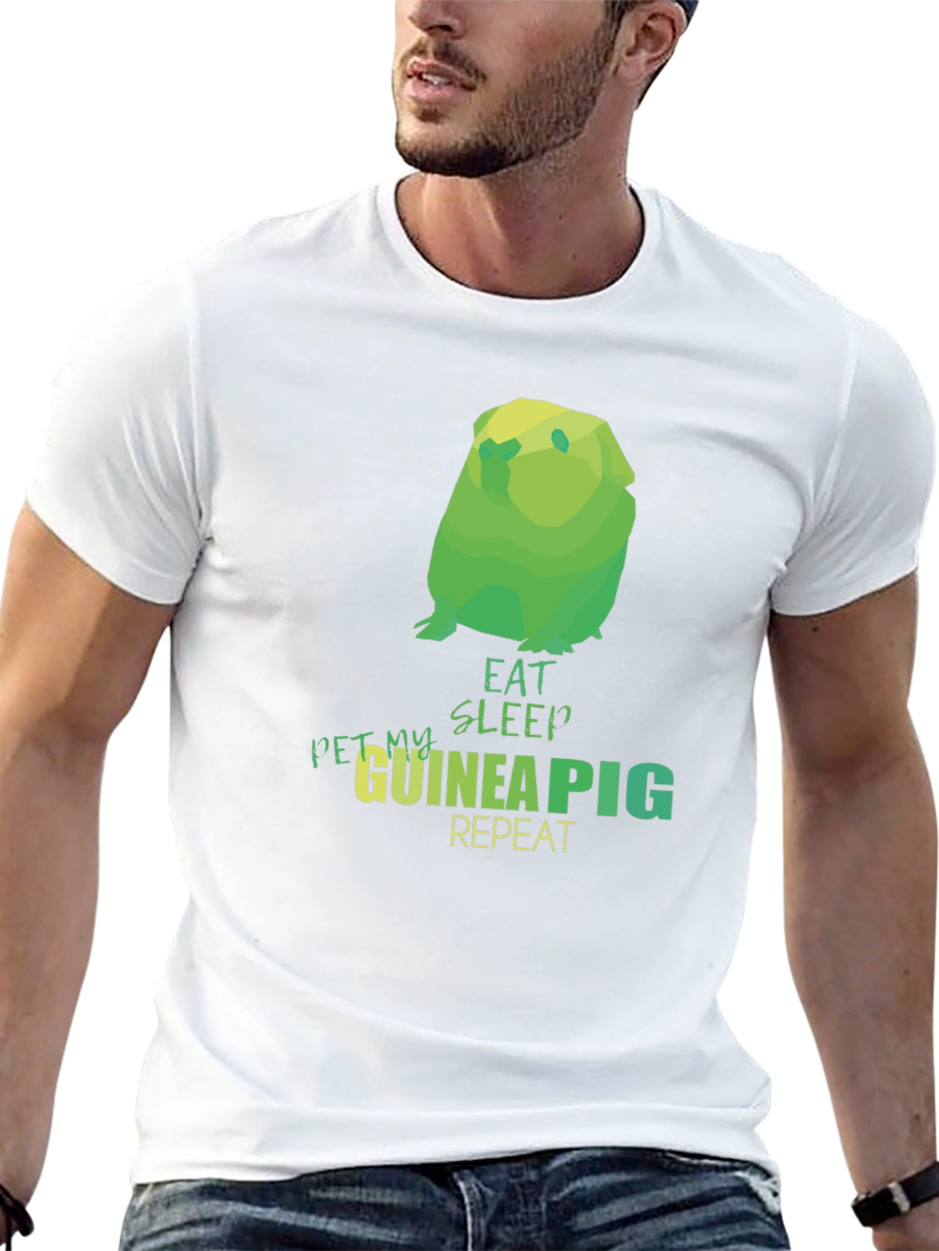 Eat Sleep Guinea Pig Repeat Black T-Shirt