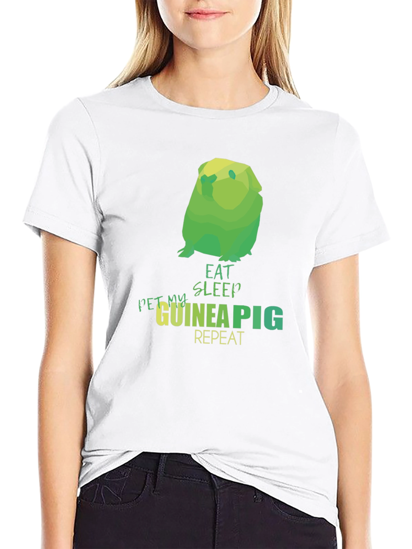 Eat Sleep Guinea Pig Repeat Black T-Shirt