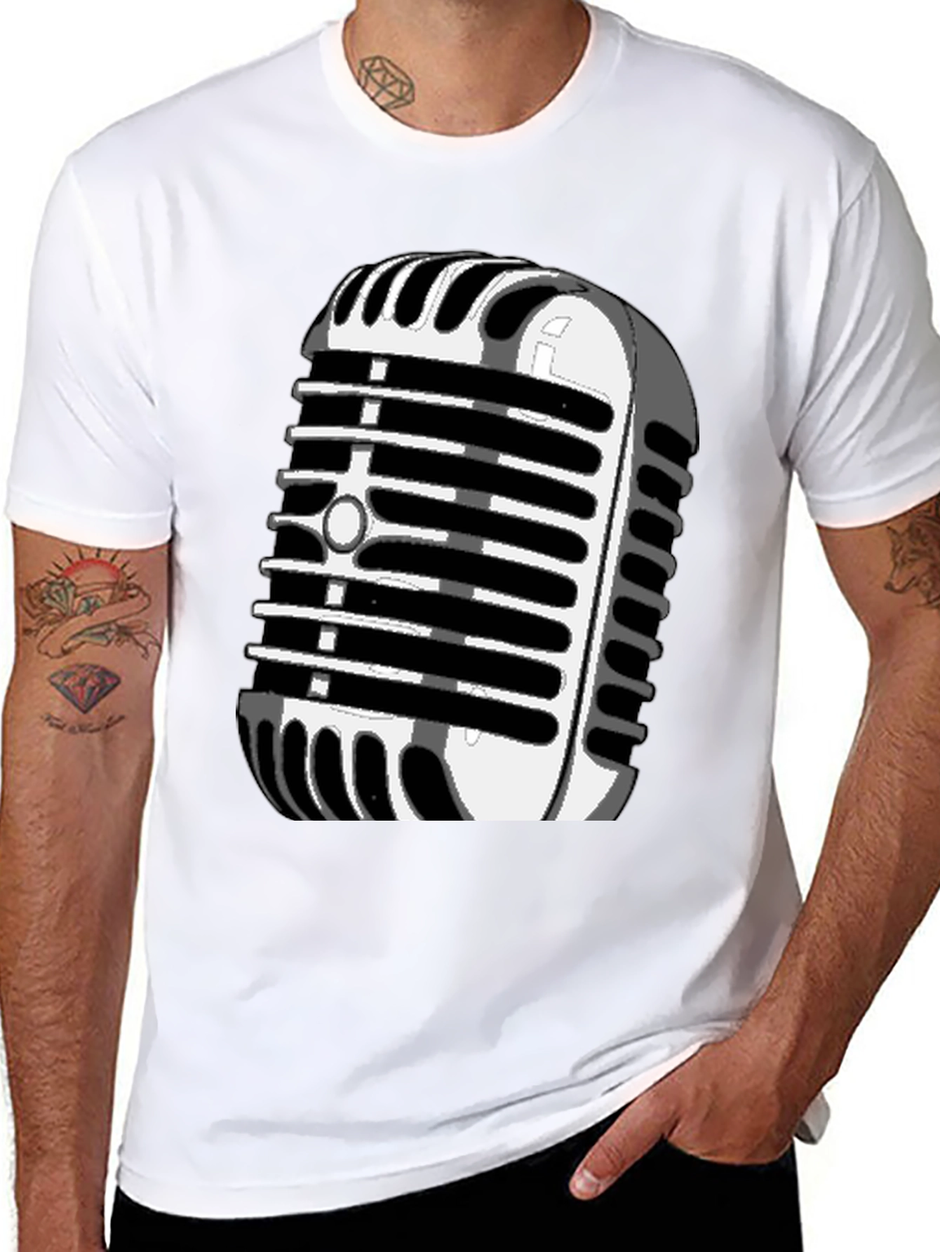 Retro Microphone Graphic T-Shirt