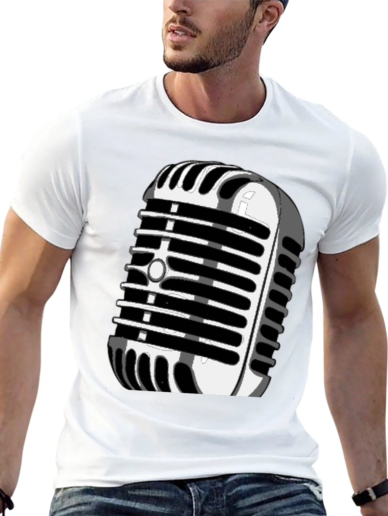 Retro Microphone Graphic T-Shirt
