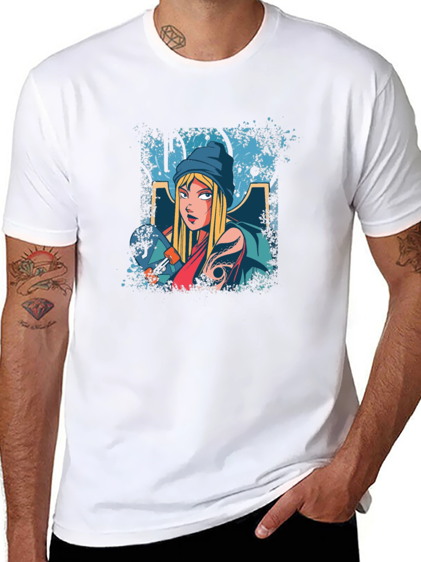 Skater Girl Graphic Tee - Cool & Casual