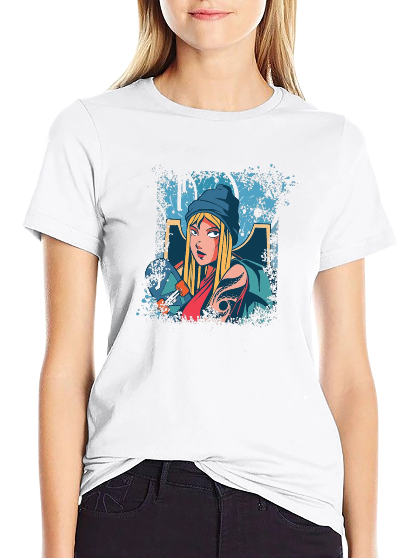 Skater Girl Graphic Tee - Cool & Casual