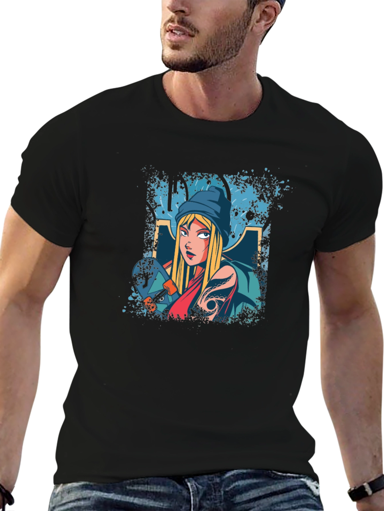 Skater Girl Graphic Tee - Cool & Casual