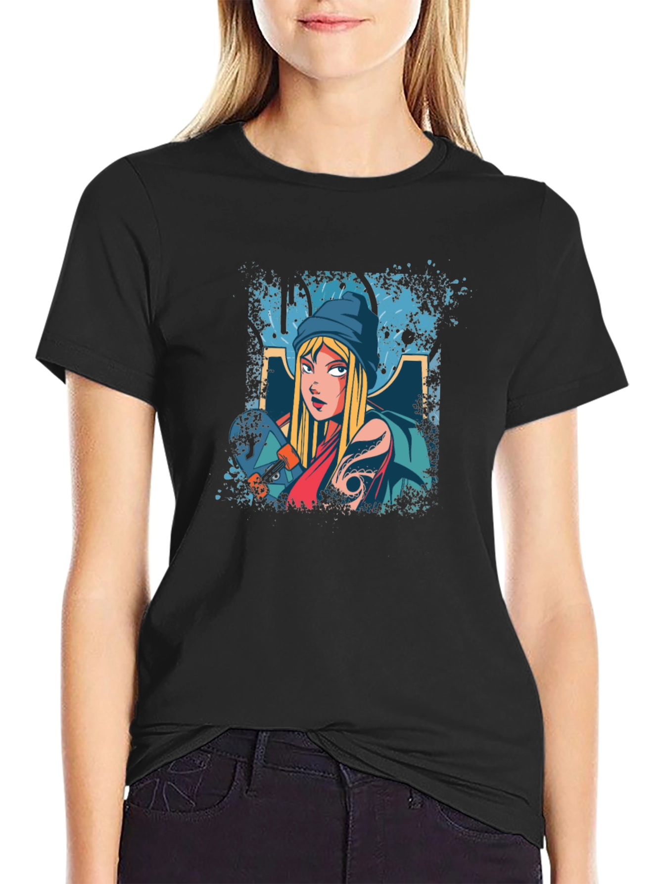 Skater Girl Graphic Tee - Cool & Casual