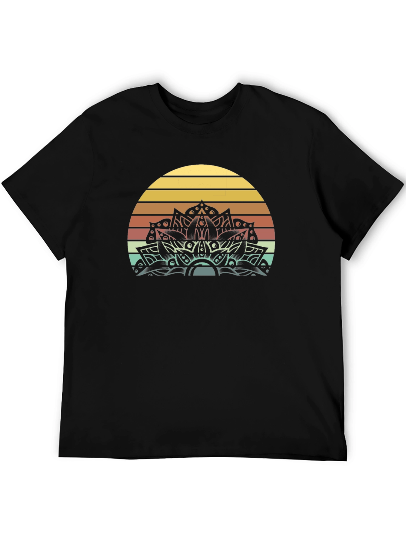 Retro Sunset Mandala Graphic Tee