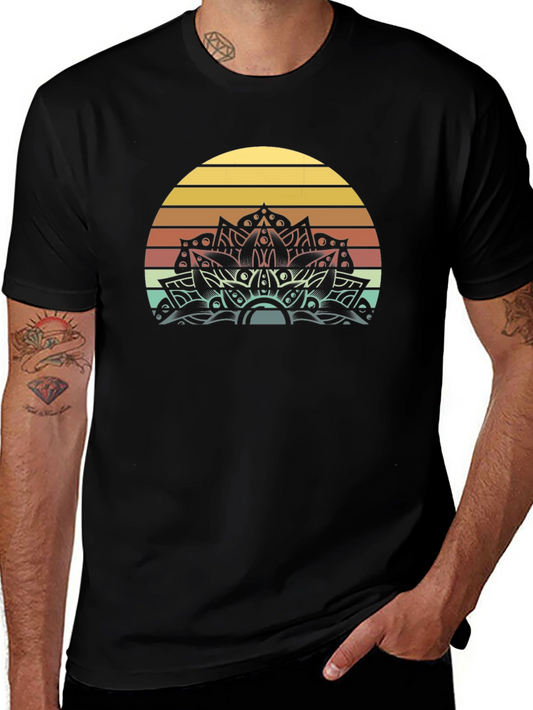 Retro Sunset Mandala Graphic Tee