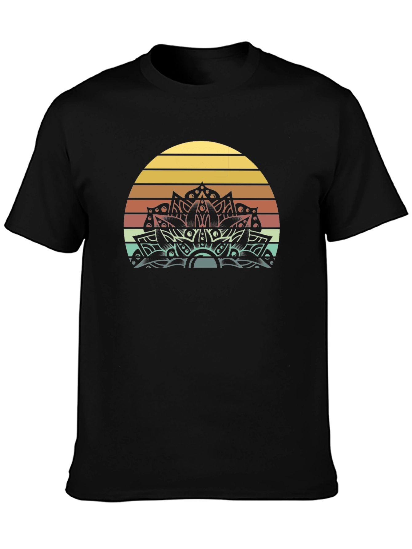 Retro Sunset Mandala Graphic Tee