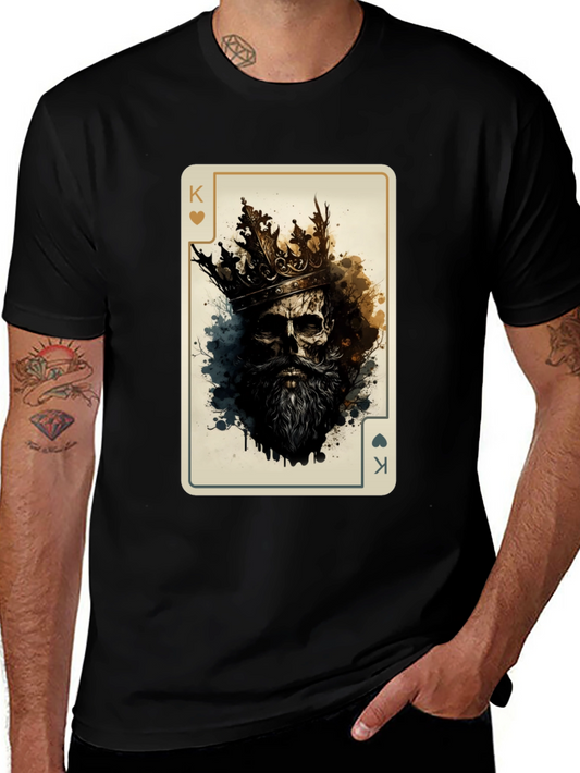 King of Spades Skull Graphic Tee - Bold Statement T-Shirt