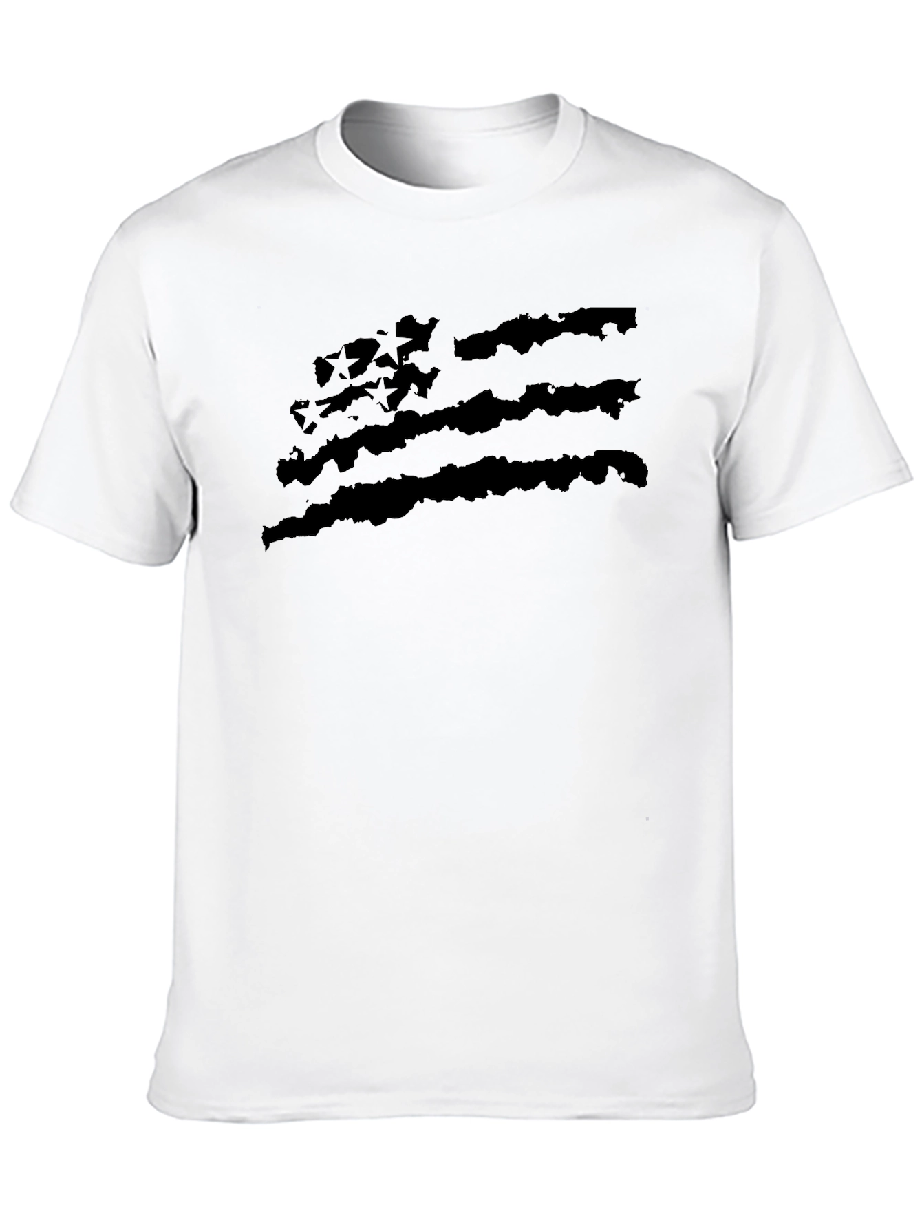 Distressed American Flag Black T-Shirt
