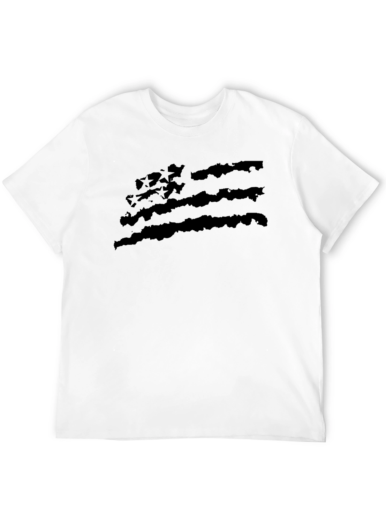 Distressed American Flag Black T-Shirt