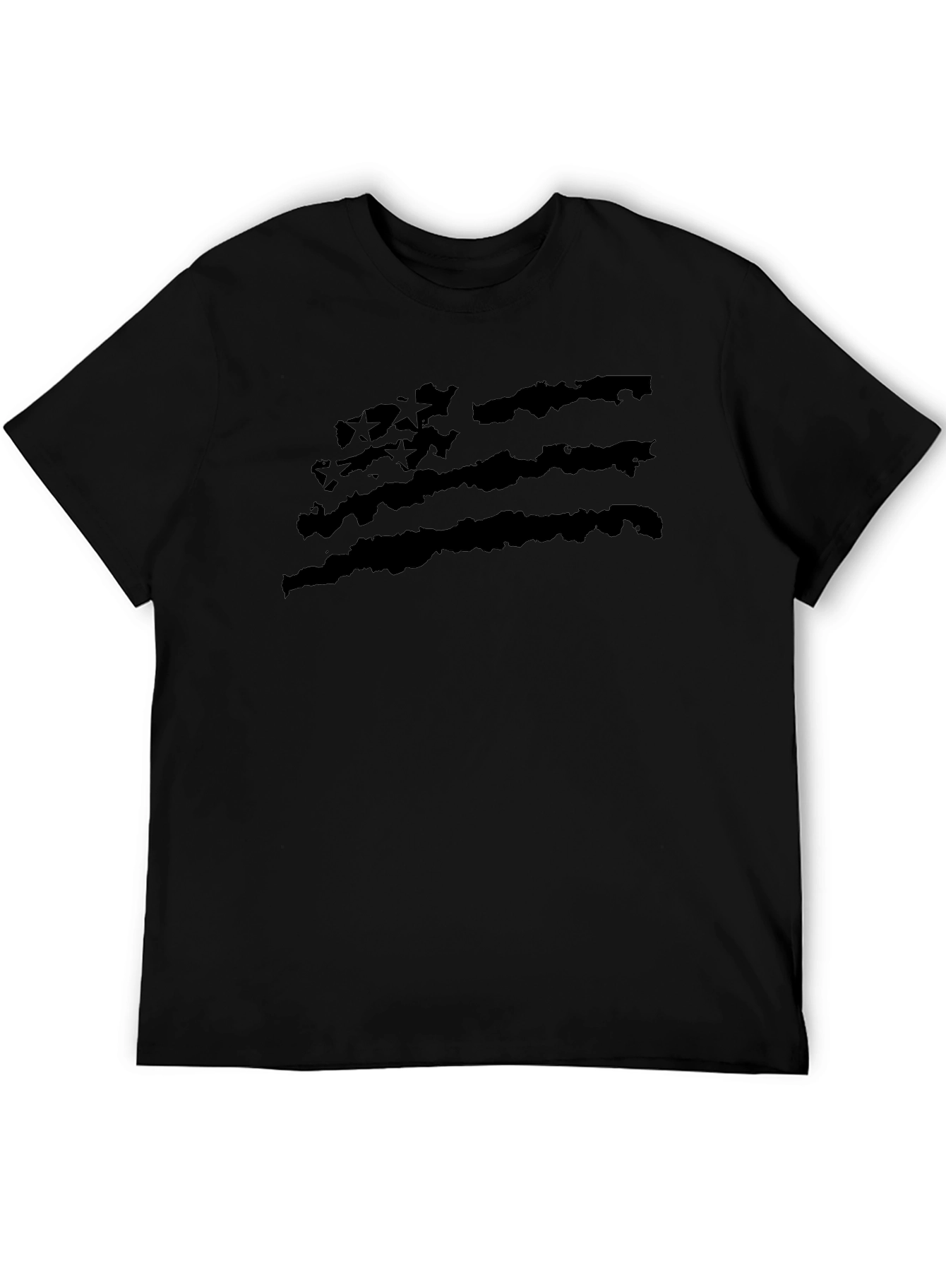 Distressed American Flag Black T-Shirt