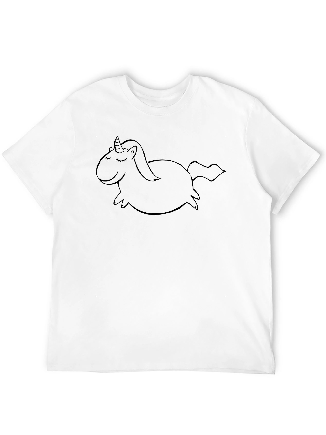 Mens Black T-Shirt with Unicorn Graphic