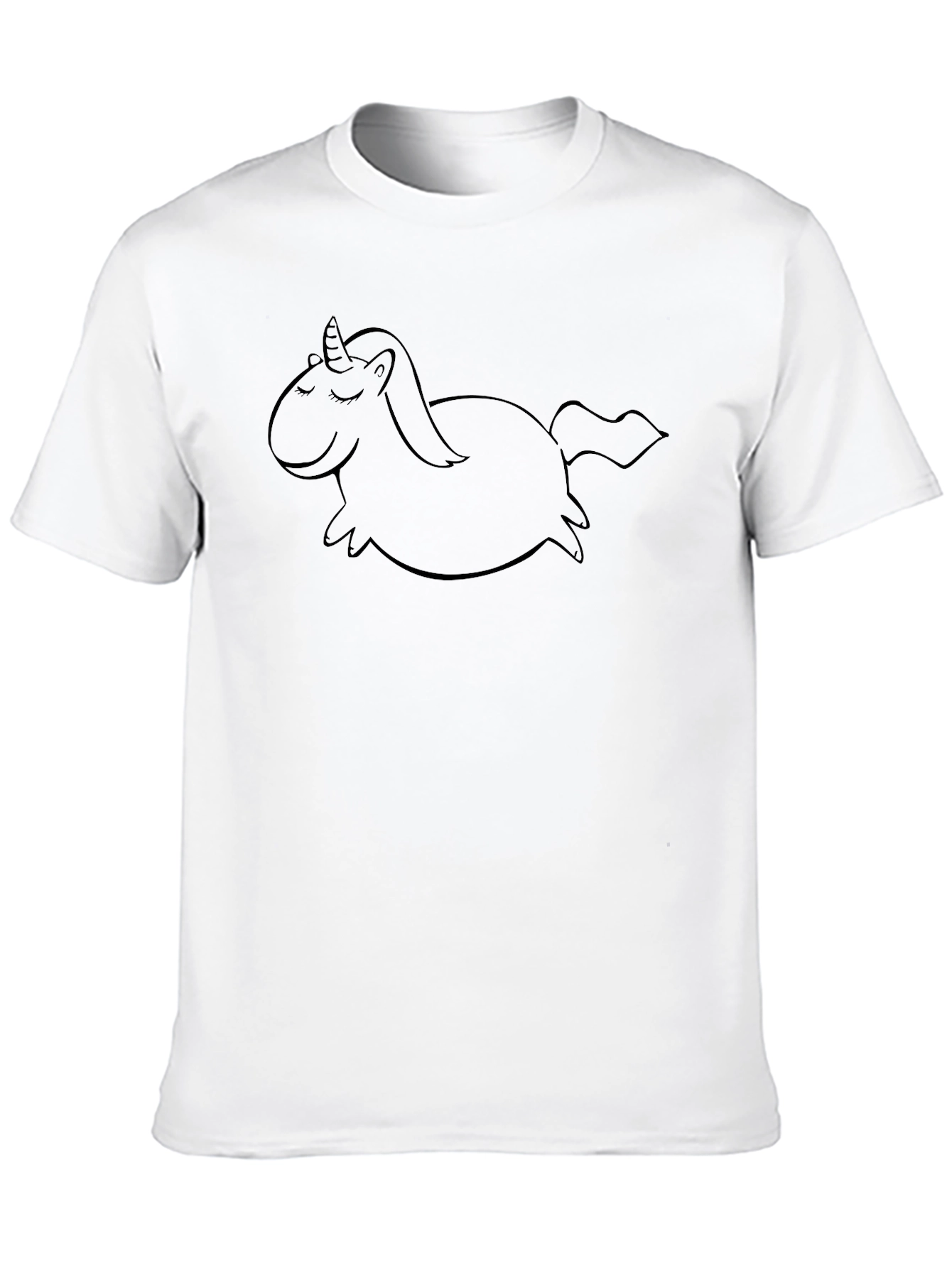Mens Black T-Shirt with Unicorn Graphic