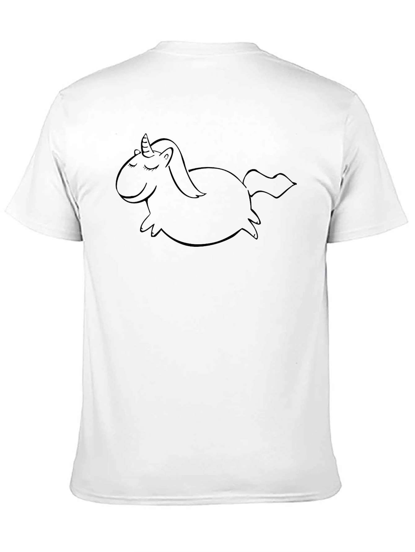 Mens Black T-Shirt with Unicorn Graphic