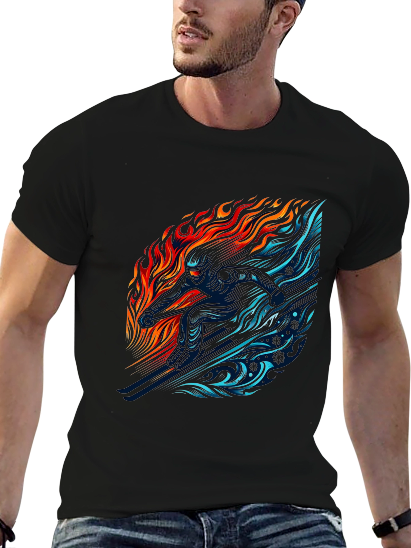 Fire and Ice Graphic T-Shirt