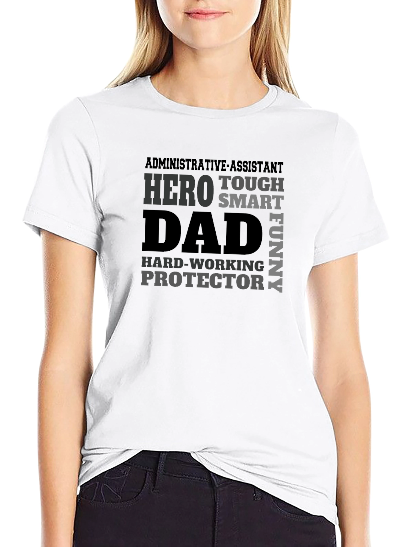 Dad Hero Graphic Print Black T-Shirt