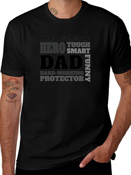 Dad Hero Graphic Print Black T-Shirt