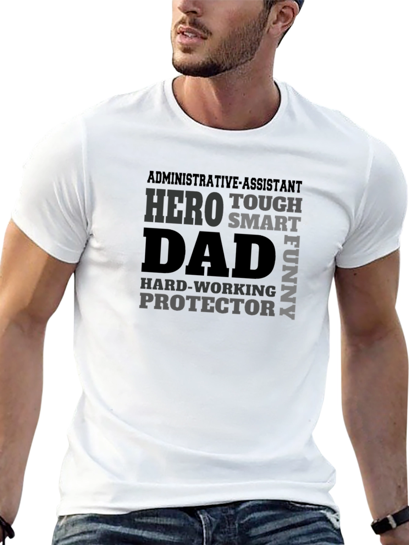 Dad Hero Graphic Print Black T-Shirt