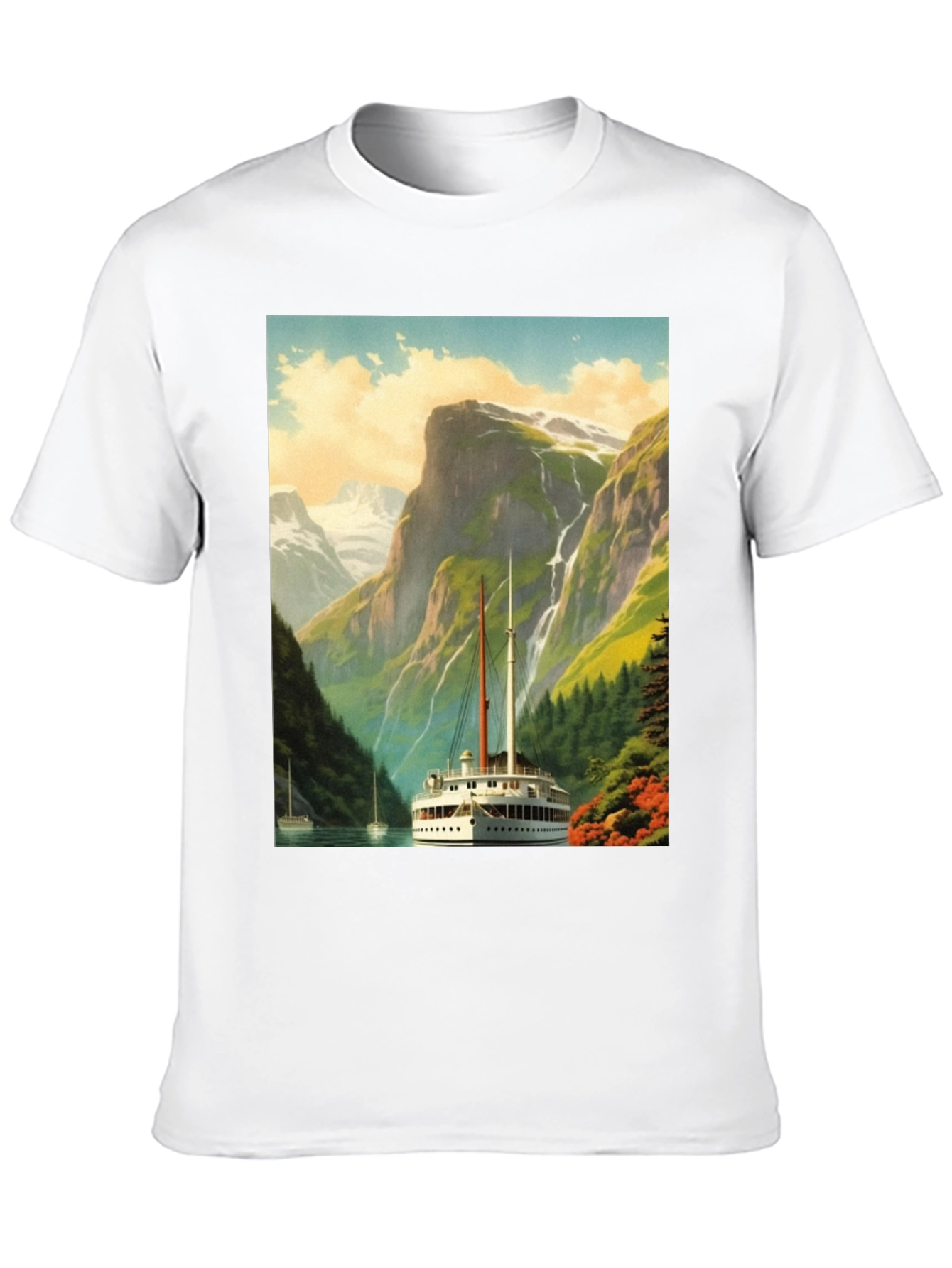 Scenic Lake Boat T-Shirt