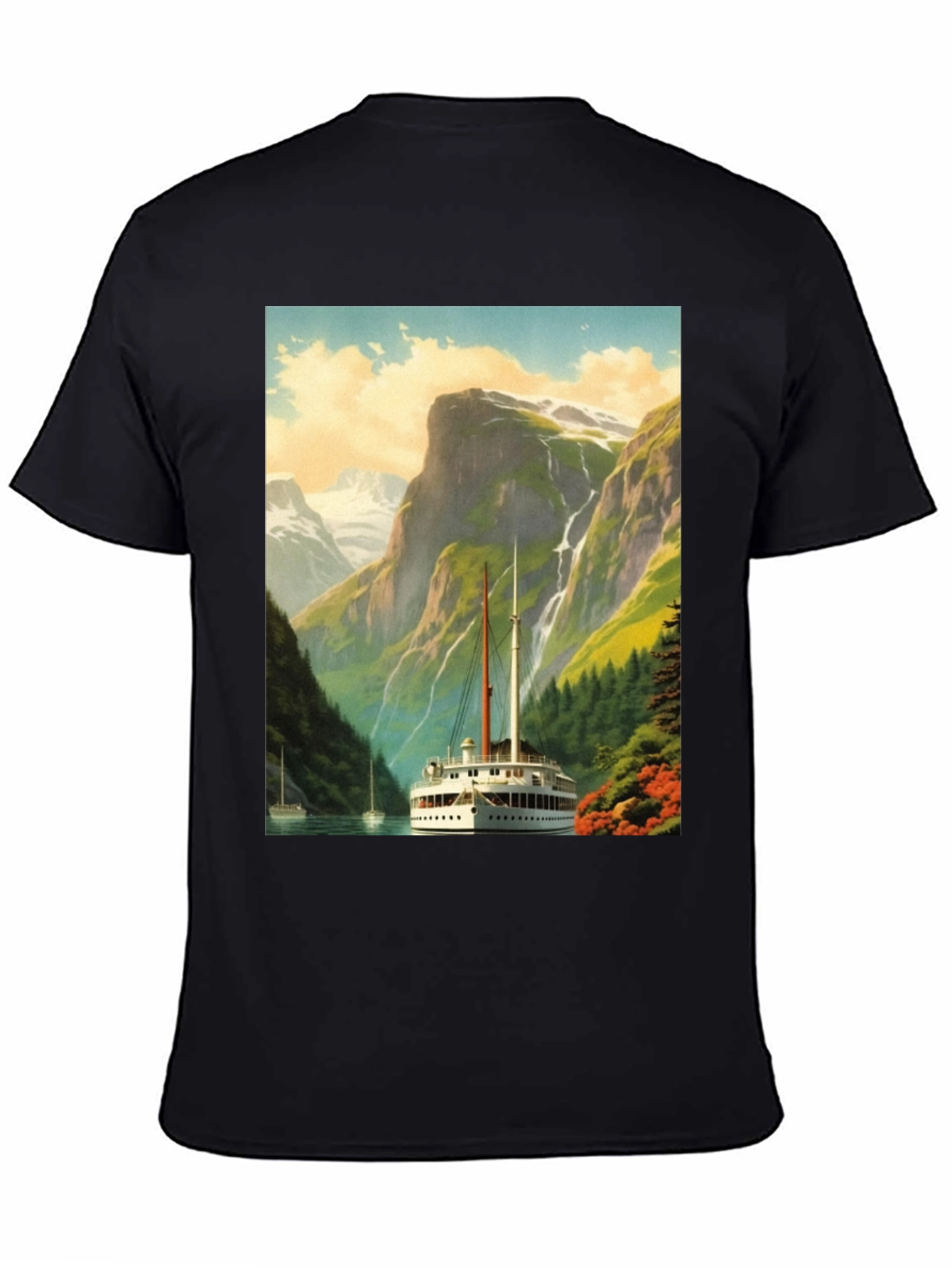 Scenic Lake Boat T-Shirt