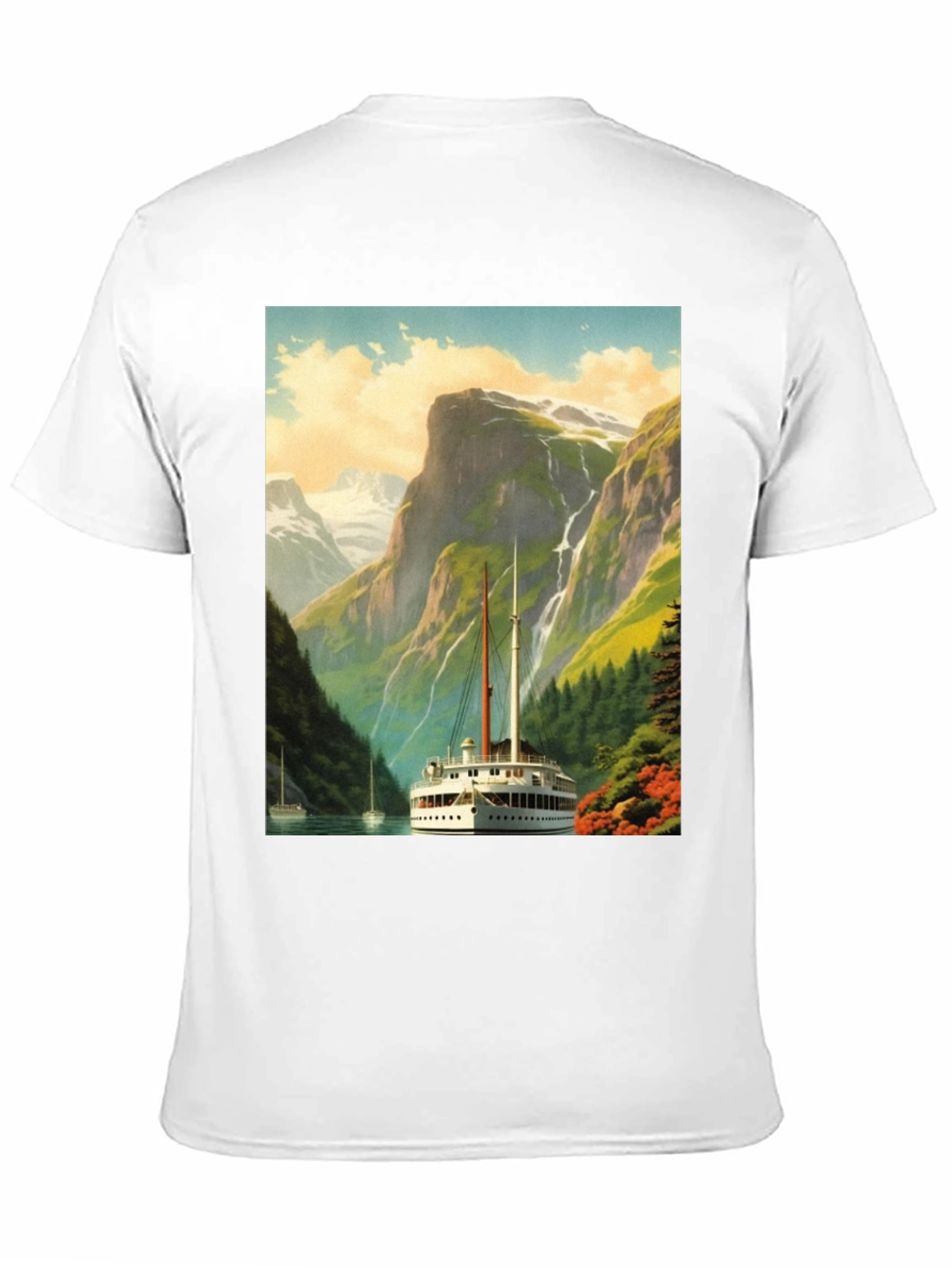 Scenic Lake Boat T-Shirt