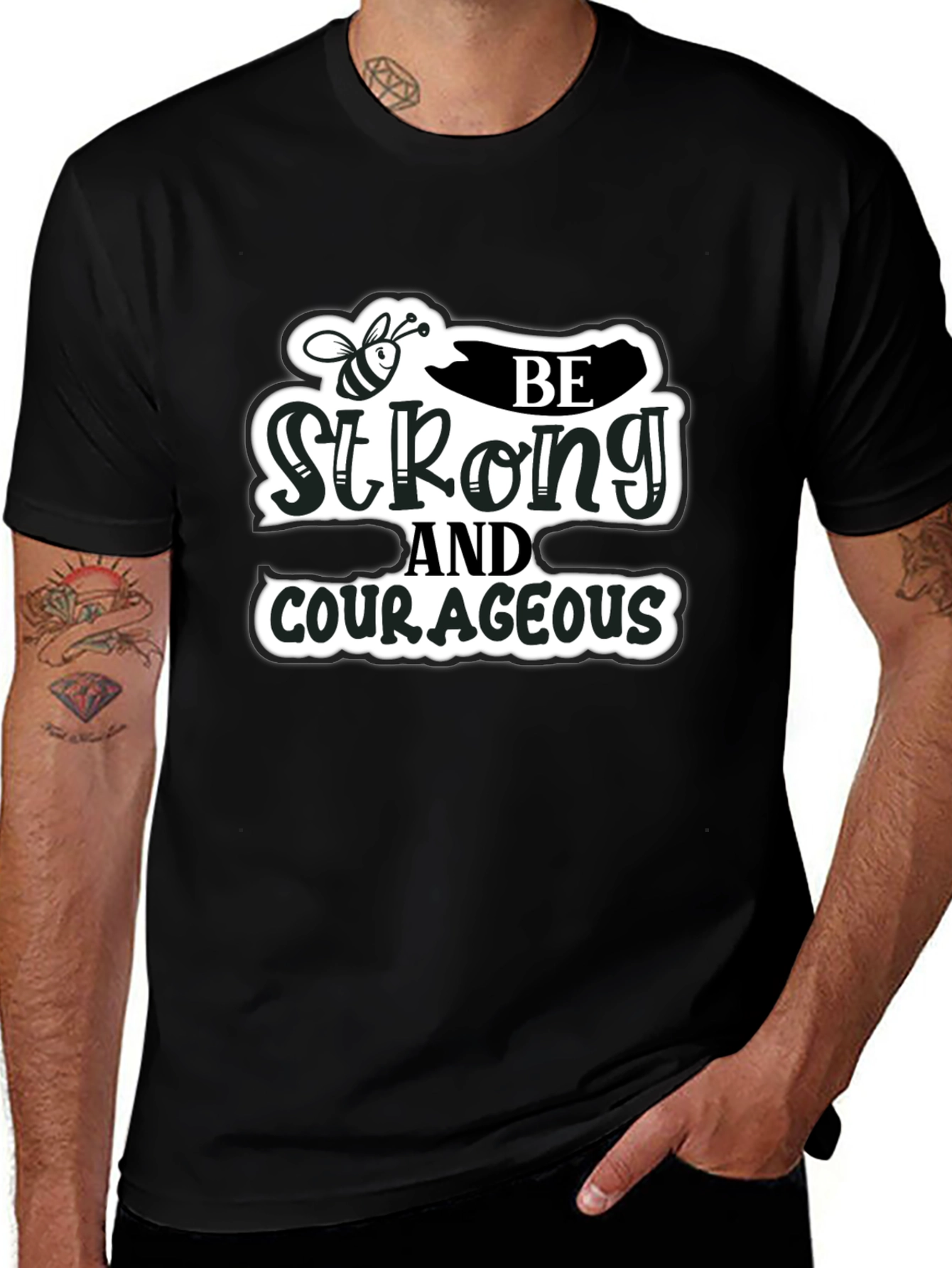 Be Strong and Courageous Black T-Shirt